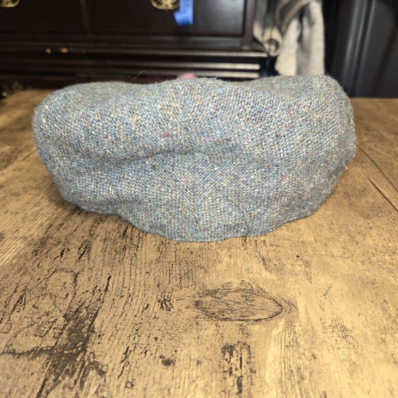 Hat Peaky Blinders Green Gray Tweed Irish Foxford Wool Flat Cap Men's 7 1/8 - Picture 2 of 4